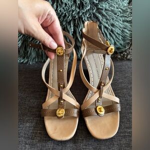 Marc by Marc Jacobs Leather Strappy Wedge Sandals Size 37.5 EU / 7 US